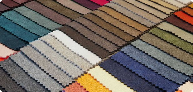 Colorful fabric swatches for custom apparel