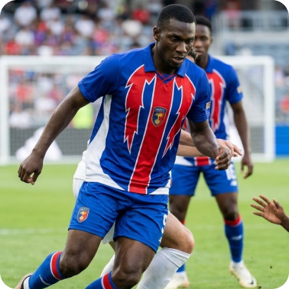 Custom football kit worn by a player